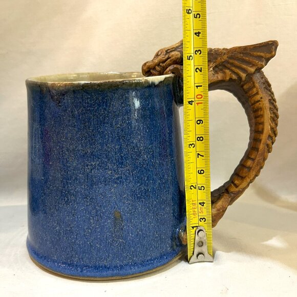 Stonebridge Pottery Blue Glaze DragonMaster Mug Hand Crafted England - Picture 3 of 10